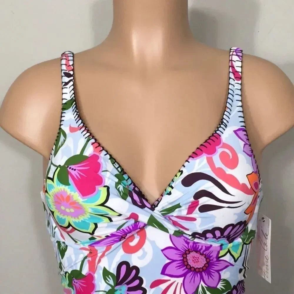 Anne Cole floral lilac tankini set. 32/34-S. NWT